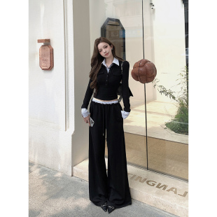 女精英 莱赛尔条纹上衣 ——office 智性恋 直筒运动裤 lady