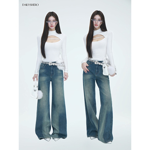 Dailyshero*都市model品——特染工艺!blues做旧蓝调直筒牛仔裤