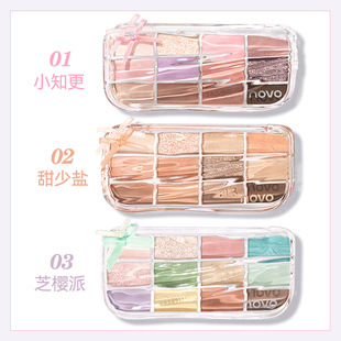 novo幻色眼影盘十二色眼影一盘多用哑光低饱和韩系温柔新手日常