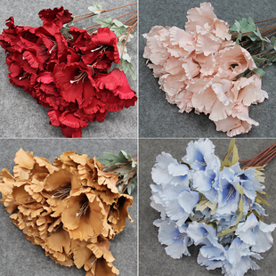 仿真花三头木棉花喇叭牵牛花婚庆礼堂家居装饰假花路引假花摆放花