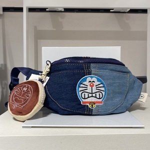 inszara拼接牛仔叮当蓝胖子腰包