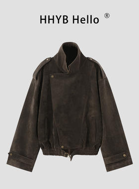 HHYB别来无恙 2025新款美式复古宽松显瘦休闲百搭夹克外套H70025