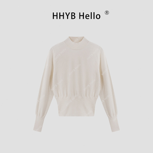 新款 套头毛衣针织衫 慵懒设计感上衣M951 半高领长袖 HHYB别来无恙