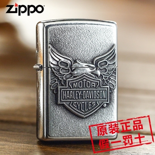 美国原装正品ZIPPO芝宝打火机 美版20230 花砂贴章 HD哈雷火烫鹰