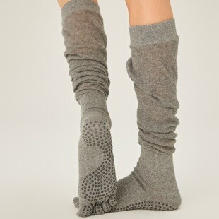 五指瑜伽过膝袜子女堆堆长袜硅胶防滑运动防下滑高筒长筒大腿袜子