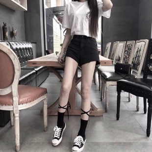 绑带袜子女中筒袜ins潮牌交叉长袜女春秋日系jk长筒lolita小腿袜