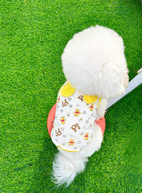 小熊维尼宠物家居服秋季宠物衣服小熊熊耳朵背心纯棉舒适柔软