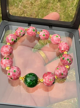 10-16mm老蛙皮琉璃新中式国风手串女士手链 复古手串 大颗粒手链