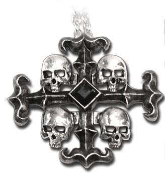 停产英Alchemy P440 Baron Calvaria's Arms 拉丁头骨十字架项链