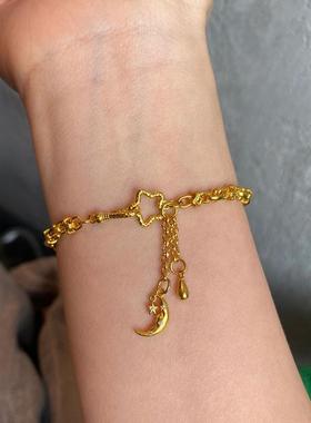 格调 小红书爆款星月神话流苏手链微镶月亮五角星水滴链条手饰女