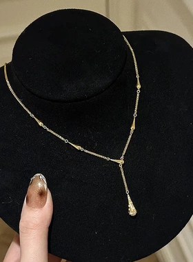 格调小红书爆款瑞秋项链女2025新款时尚双重锁骨链流苏吊坠毛衣链