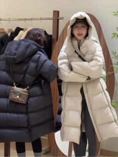 Secret Guest时尚气质连帽女过膝加厚冬季超爆款保暖羽绒服外套
