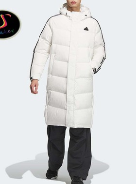 Adidas/阿迪达斯男女运动休闲长款防风防水保暖连帽羽绒服 JM9152