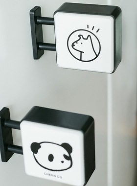 DOOGHOOD 原创野狗招牌灯箱会亮的冰箱贴 狗头熊猫小夜灯文创礼物