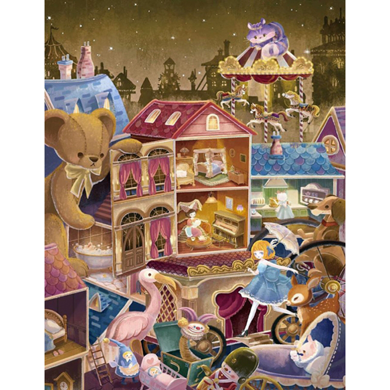 新款花纯棉dmc十字绣客厅餐厅卧室儿童房卡通动漫画玩具王国