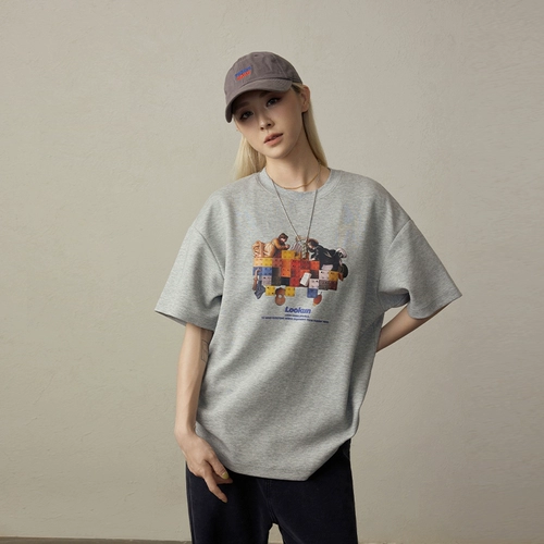 Летняя дорожная универсальная дизайнерская модная трендовая футболка с коротким рукавом для влюбленных для отдыха, оверсайз, тренд сезона