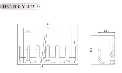 红星连接器JC20 HX20010-2Y 3Y 4Y 5Y 6Y 7Y 8Y 9Y 10Y 12Y接插件