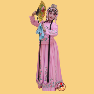 戏曲演出新款小旦花旦服装戏剧京剧豫剧小衣包小叶牡丹花飘带袄裙