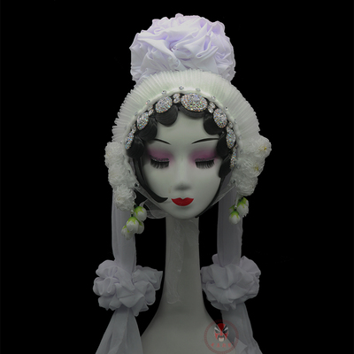 戏曲大祭桩秦雪梅演出头花绸花