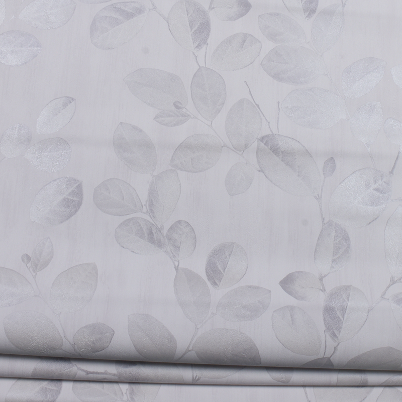 意大利原装进口墙纸 浅色叶子灰 厚重凹凸感 树脂环保耐擦洗壁纸