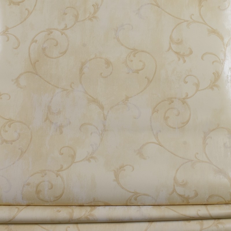 现货 美国原装进口壁纸 美式黄色系 温馨卧室 莨苕叶环保纯纸墙纸