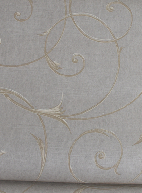 现货 美国原装进口无妨纸壁纸 ES21706 淡蓝色卷叶草书房卧室墙纸