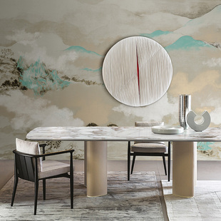 个性 客厅卧室背景墙高端壁画 玄关壁布壁纸 书房 Mountain新中式