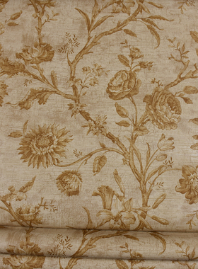 美国原装进口wallquest环保纯纸墙纸复古大花美式沙发背景壁纸