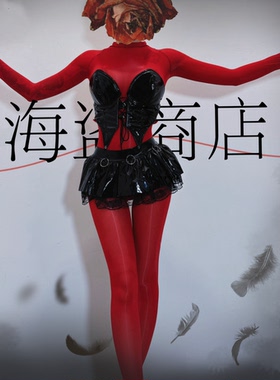 异色皮 多色cos皮肤衣红皮魅魔僵尸打底衣吊带袜天使恶魔姐妹白皮