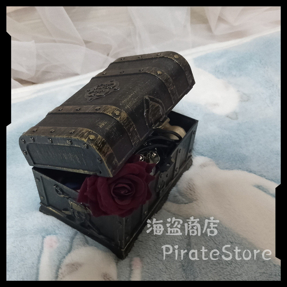 塑料材质宝藏收纳箱做旧小盒子图片