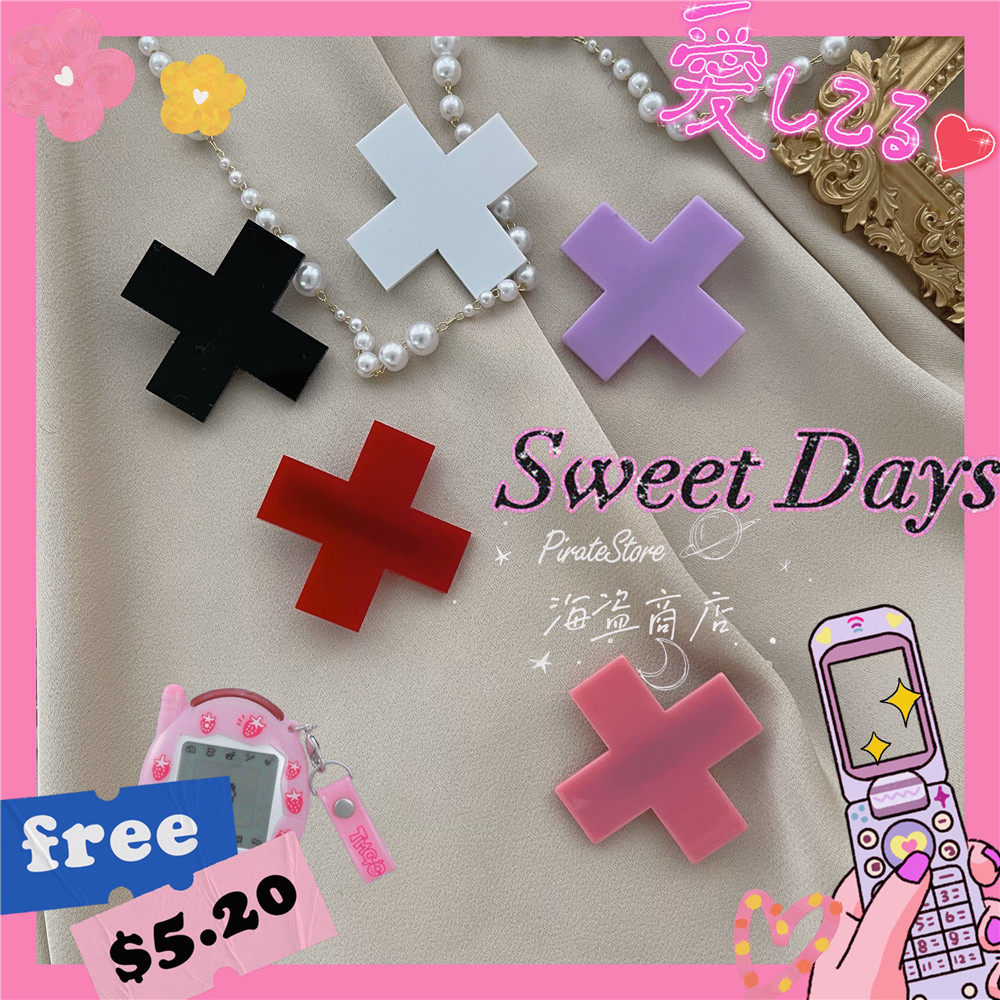 原宿Y2k亚文化十字小发夹~