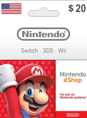 Nintendo Switch2 $20 eShop Card 美服任天堂充值卡20美元Dollar