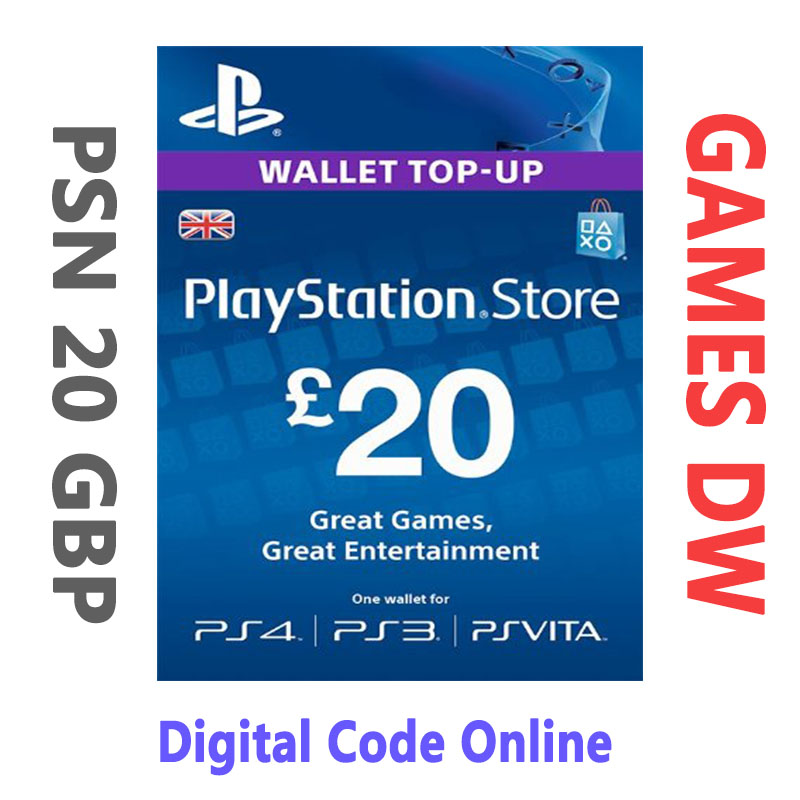 英国psn充值卡20英镑 gbp20 card (uk) ps5 ps4 psv ps3 欧洲英服