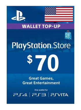 Sony Prepaid PlayStation Card $70USD 美服psn voucher code US