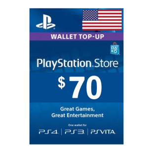 Sony Prepaid PlayStation Card $70USD 美服psn voucher code US