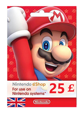 NS Switch eShop UK GBP25英镑 英国任天堂充值点卡 3DS WiiU