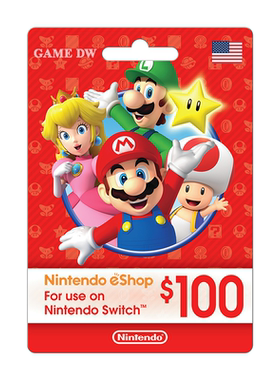 Nintendo eShop USD100 Gift Code 美服Switch2美元充值卡US$50*2