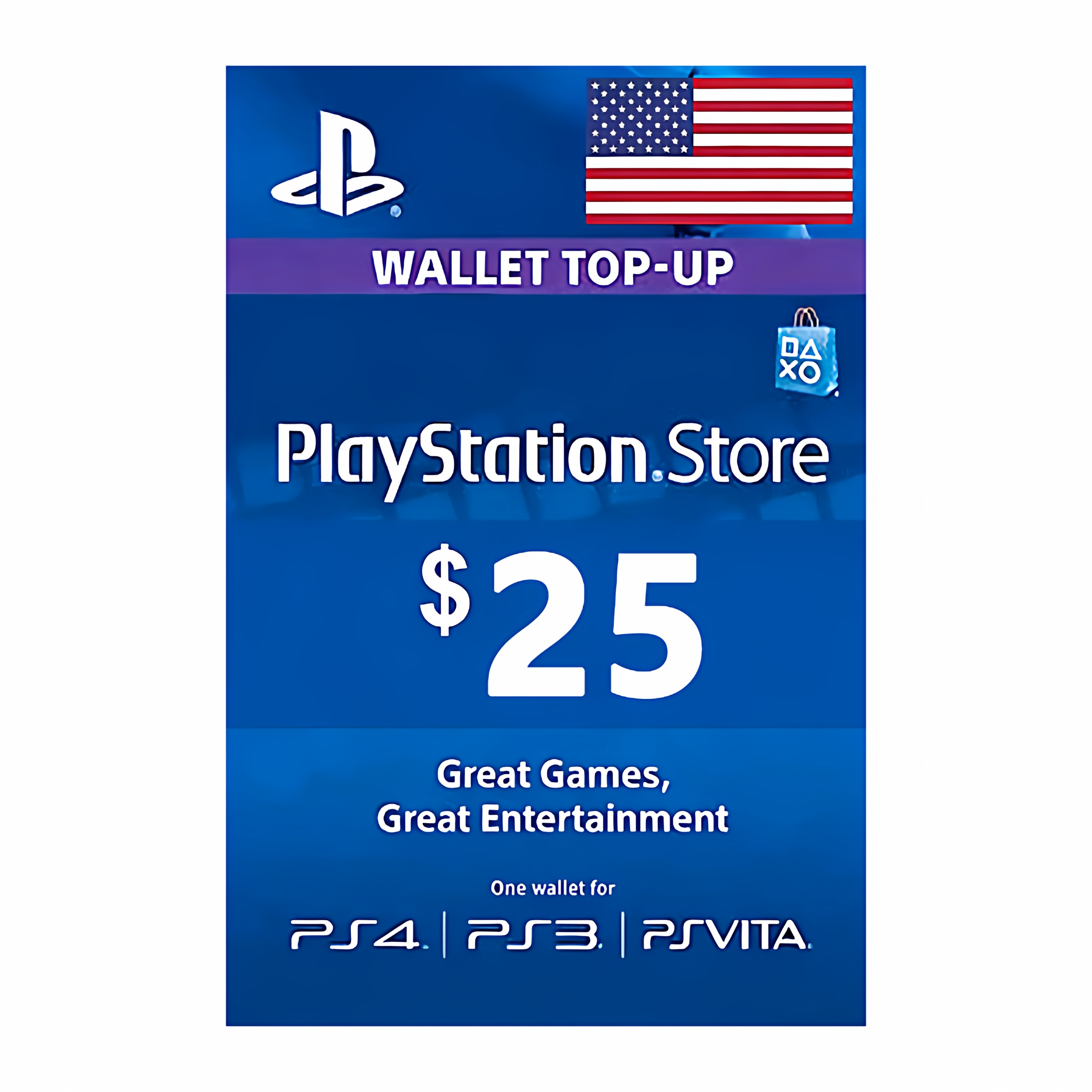 美服PSN25刀充值卡 USD$25 PlayStation Store Gift Card PS4 PS5