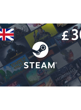 GBP30 STEAM Wallet Card 英服 Steam Store Credit GBP30 UK Key