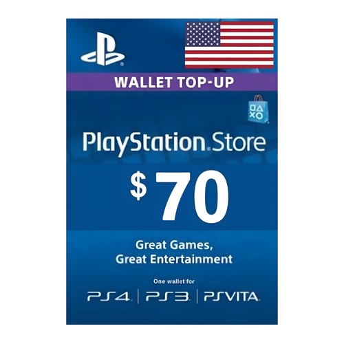 美服PS+Store充值卡$70PS4PS5