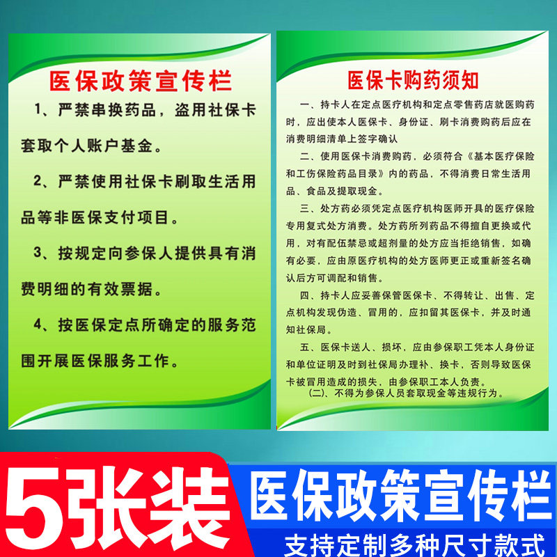 医保政策宣传栏医保定点药店管理制度医保购药流程标志牌墙贴医保政策
