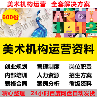 少儿童美术培训机构画室运营美术班创业招生营销方案教学管理资料