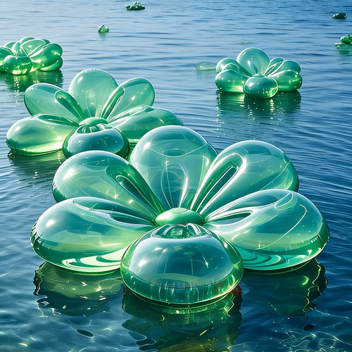 大型水上乐园透明浮排泳圈美陈