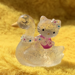 04年 水晶天鹅㊣地域限定版hello kitty手机挂件●小自玩偶●