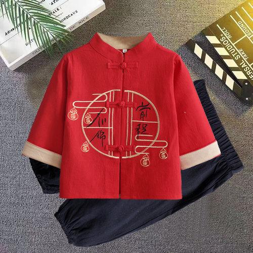 棉麻套装春秋周岁礼服儿童汉服