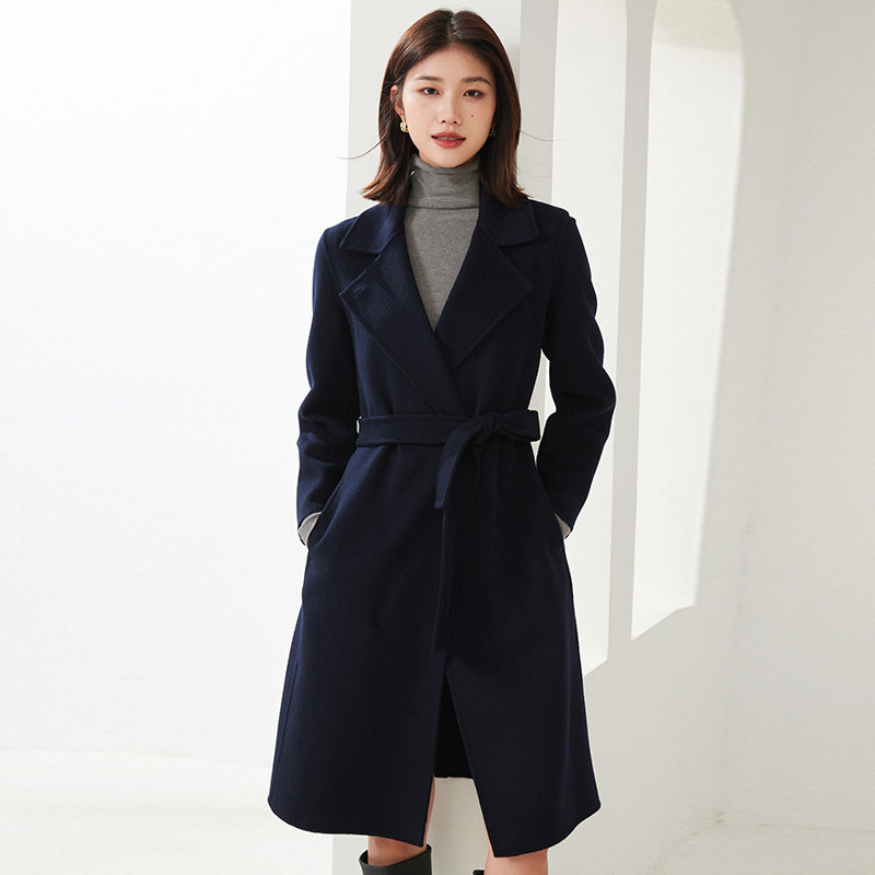 高端双面羊毛大衣女2023秋冬毛呢外套