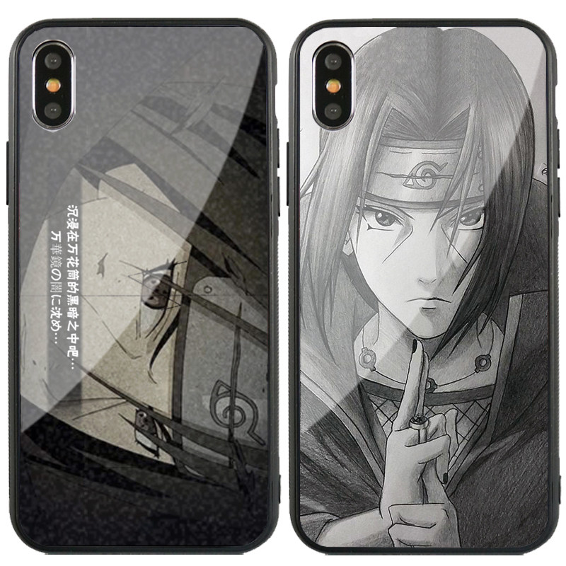 火影忍者手机壳宇智波鼬来图定制适用于苹果16镜面华为Mate60pro小米13钢化玻璃OPPO魅族一加VIVO个性潮款软