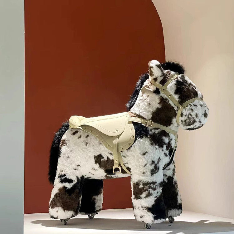 北欧可移动滑轮马儿童溜溜车坐凳可爱摇摆木马定型棉毛绒玩具矮凳,住宅家具,儿童凳,淘宝优惠券,粉丝福利购,淘宝优惠卷