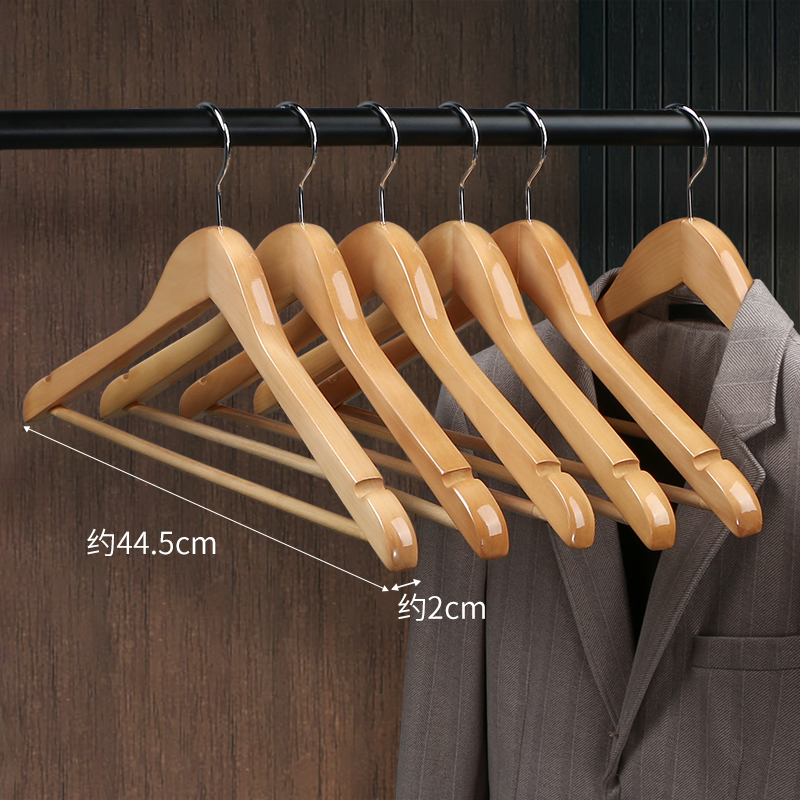 酒店客房专用实木衣架服装店衣服撑民宿无痕防滑宽肩衣挂外套衣撑