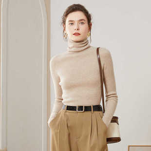 2024年新款堆堆领一线成衣打底衫100羊绒毛衣加厚保暖百搭羊绒衫